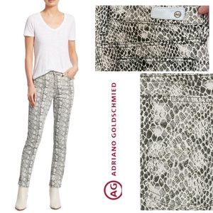 162 NWOT AG Adriano Goldschmied Mari Snakeskin Hi Rise Straight Leg Jeans. 28